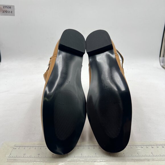 Tan Low Heel Back Strap Buckle Ankle Boots Square Toe Ladies Casual Daily Boots - Picture 6 of 7